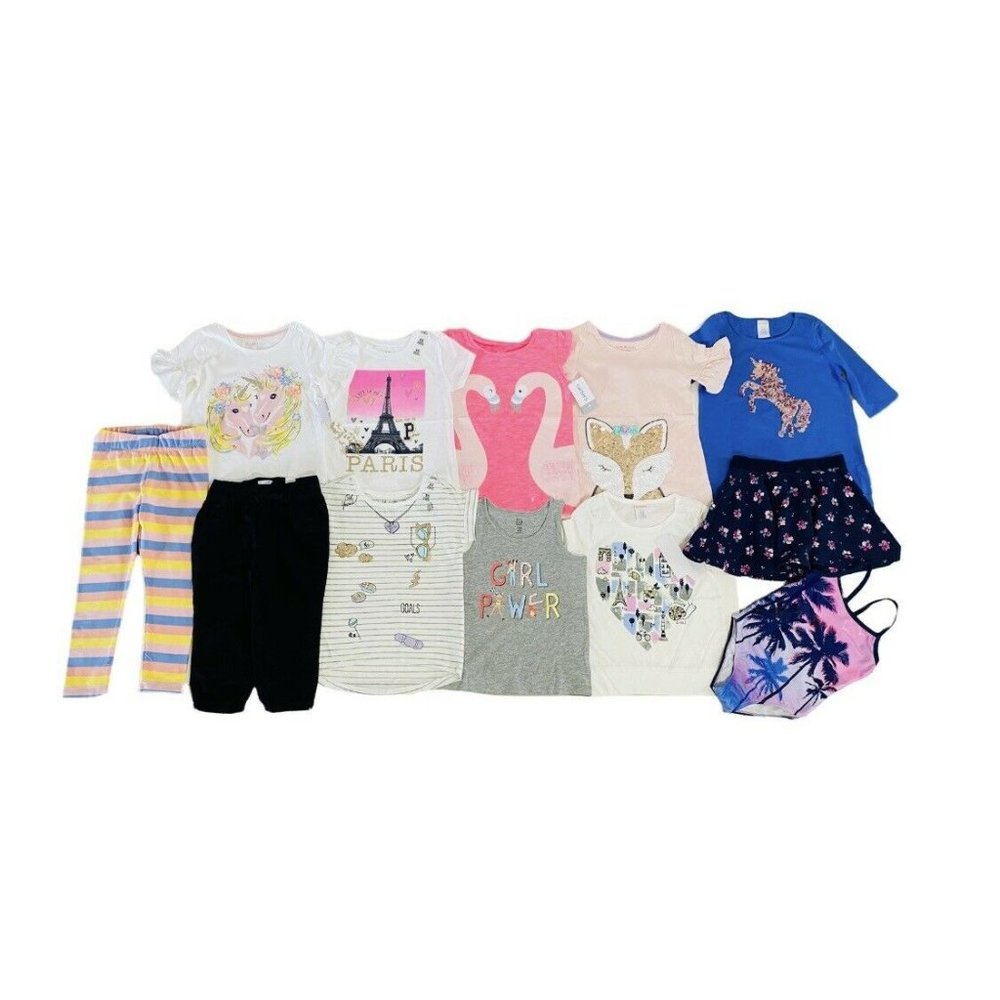 NEW Girl’s Size 4 Short Sleeve 12 PIECE MIXED CLOTHING LOT Gymboree, Gap etc.